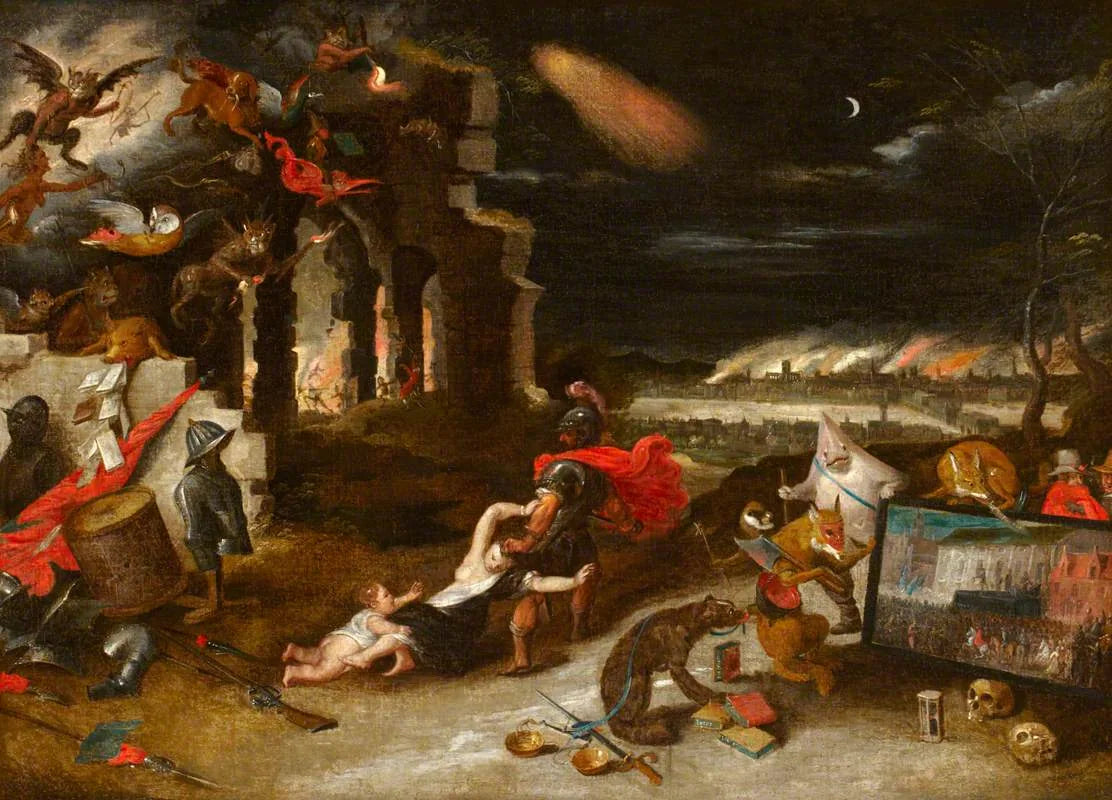 Allégorie sur les conséquences de l'exécution de Charles Ier - Jan Brueghel le Jeune image 1 tableau peint à l’huile sur toile