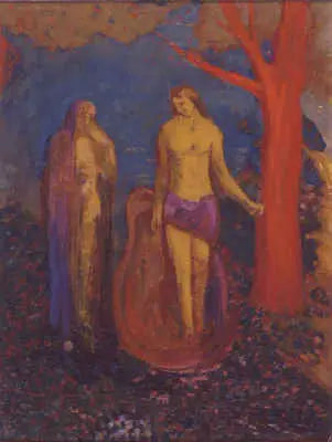 Allégorie : un arbre rouge non rougi par le soleil - Odilon Redon image 1 copie de tableau peinte à la main
