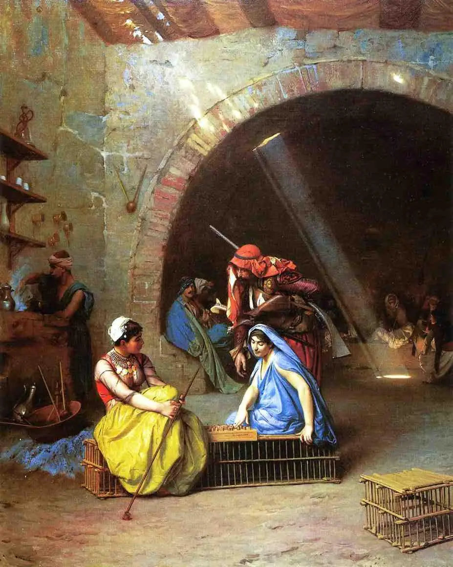 Almées jouant aux échecs - Jean-Léon Gérôme image 1 reproduction artisanale de tableau
