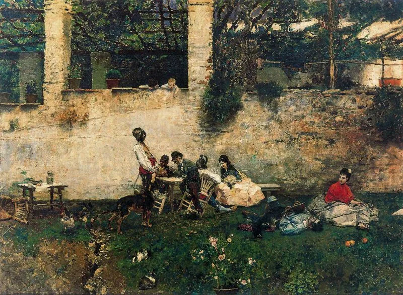 Almuerzo en la Alhambra - Mariano Fortuny Marsal image 1 copie peinte à la main à l’huile
