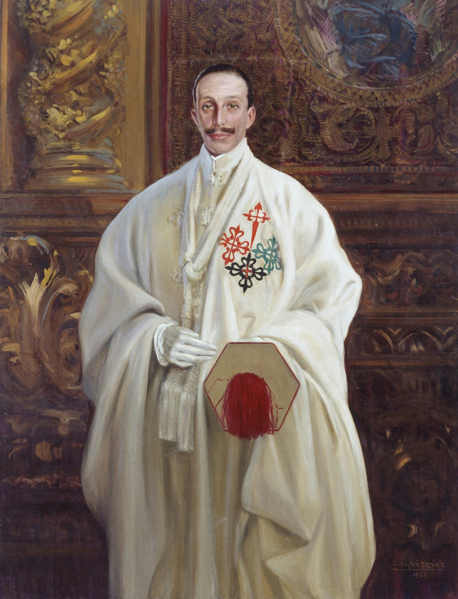 Alphonse XIII avec l'habit de maître des ordres militaires - Carlos Vázquez Úbeda