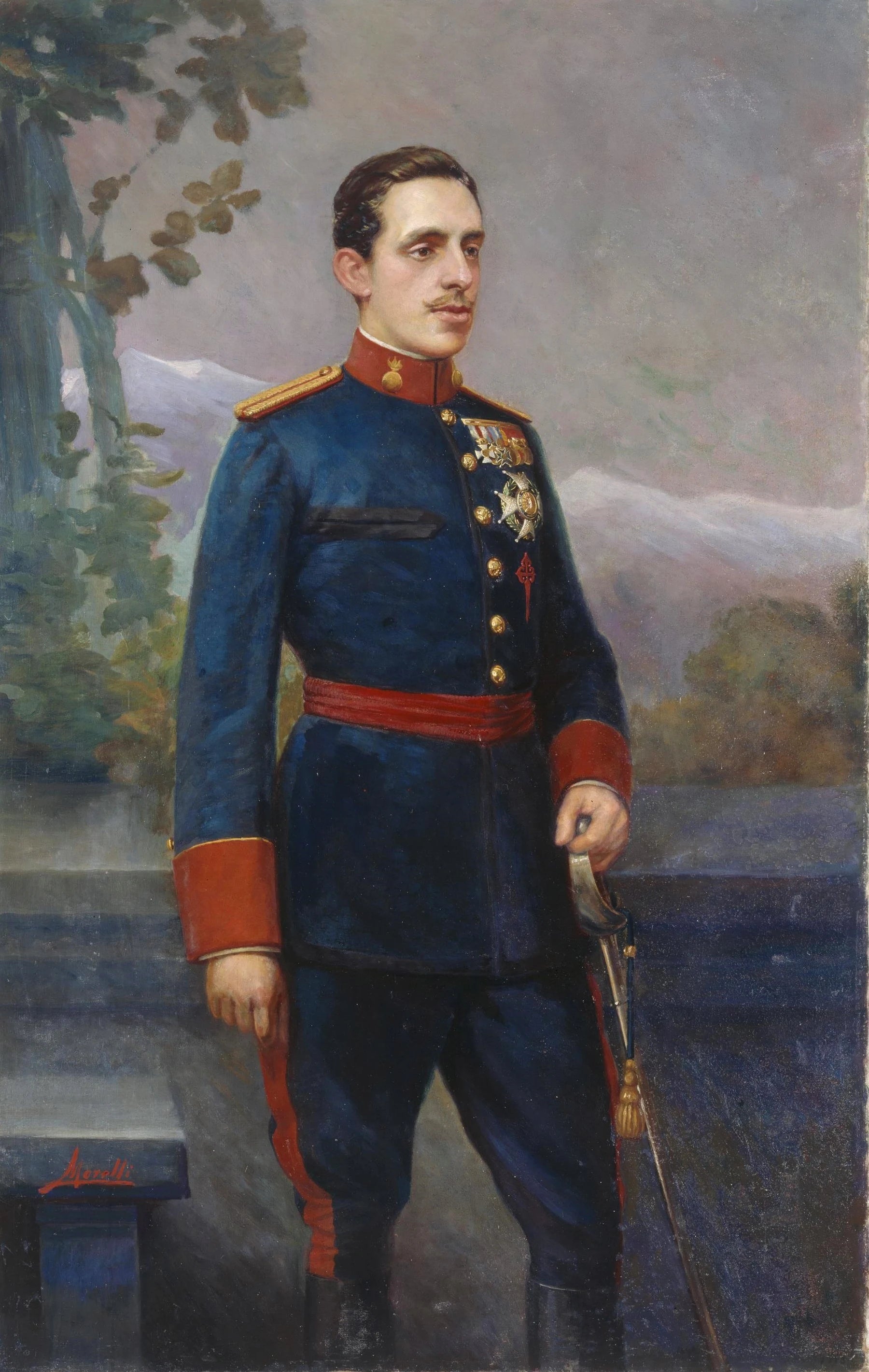 Alphonse XIII avec l'uniforme de capitaine général d'artillerie - Víctor Morelli Sánchez-Gil