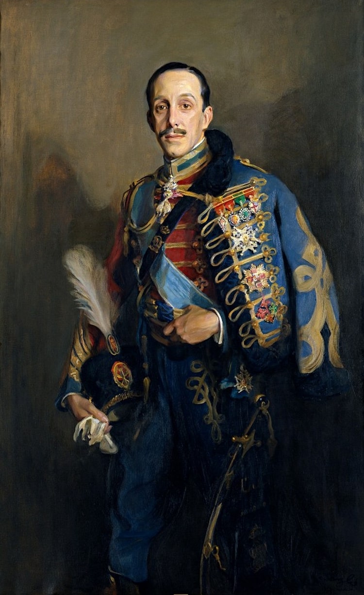 Alphonse XIII en uniforme de hussard - Philip de László image 1 tableau peint à l’huile sur toile