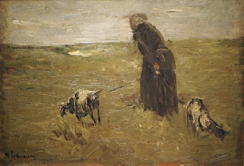 Alte Frau mit Ziegen - Max Liebermann