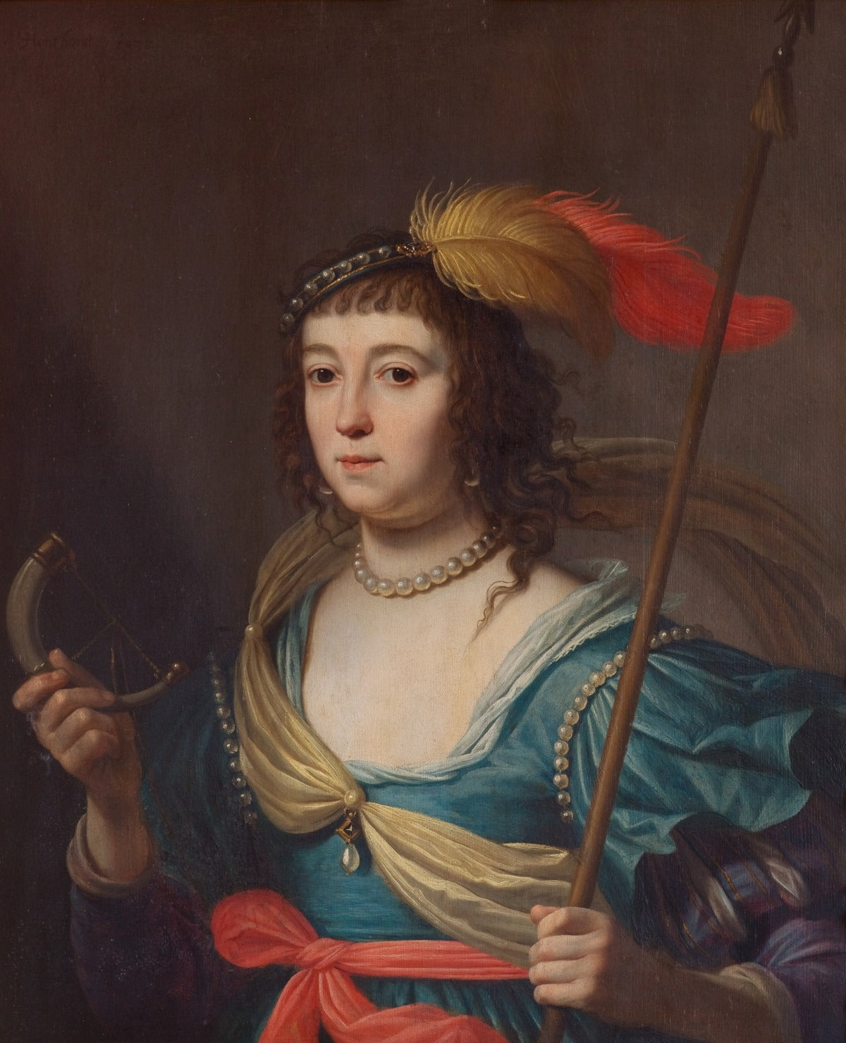 Amalia von Solms dans le rôle de Diana - Gerrit van Honthorst image 1 reproduction artisanale de tableau