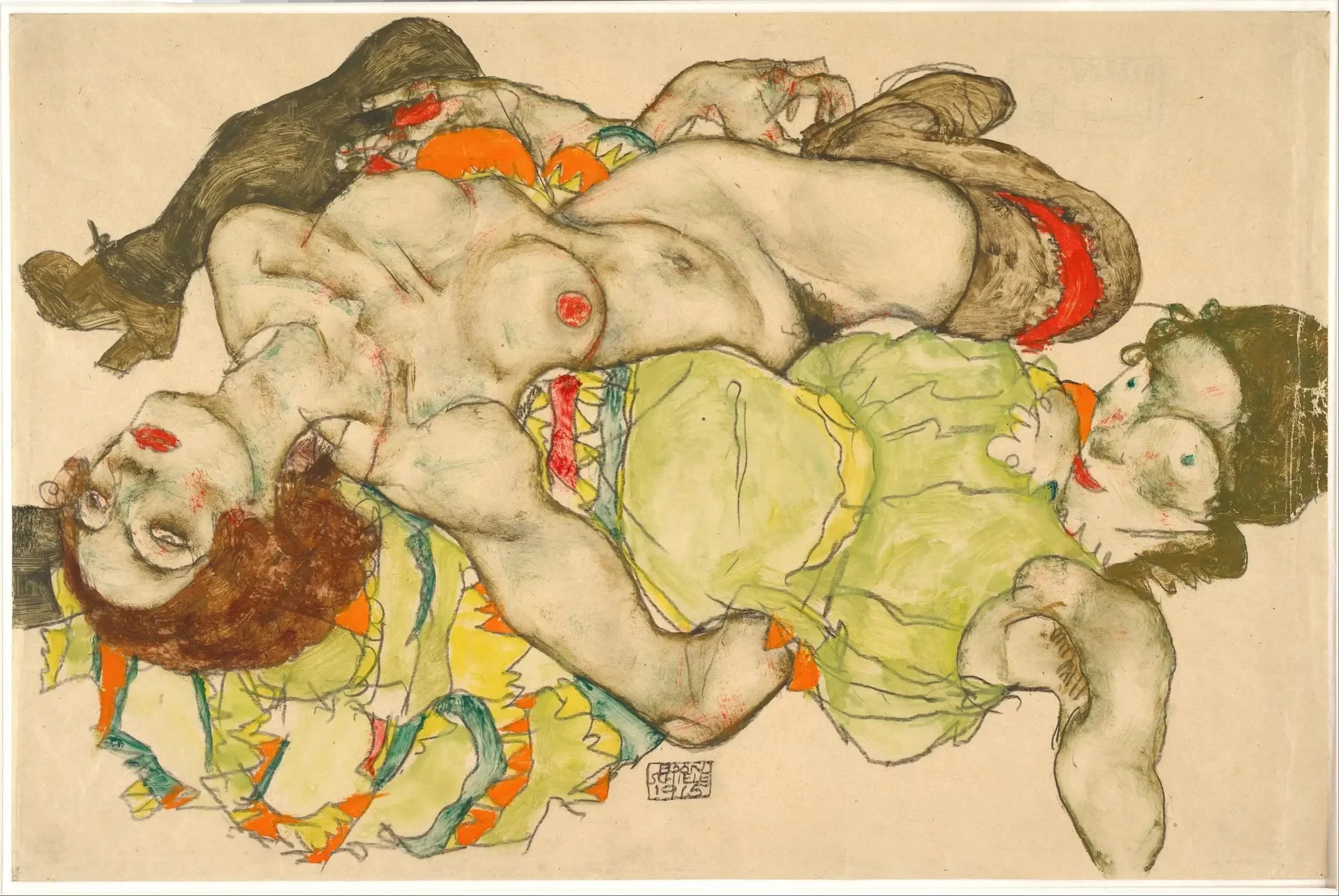 Amantes - Egon Schiele image 1 tableau peint à l’huile sur toile