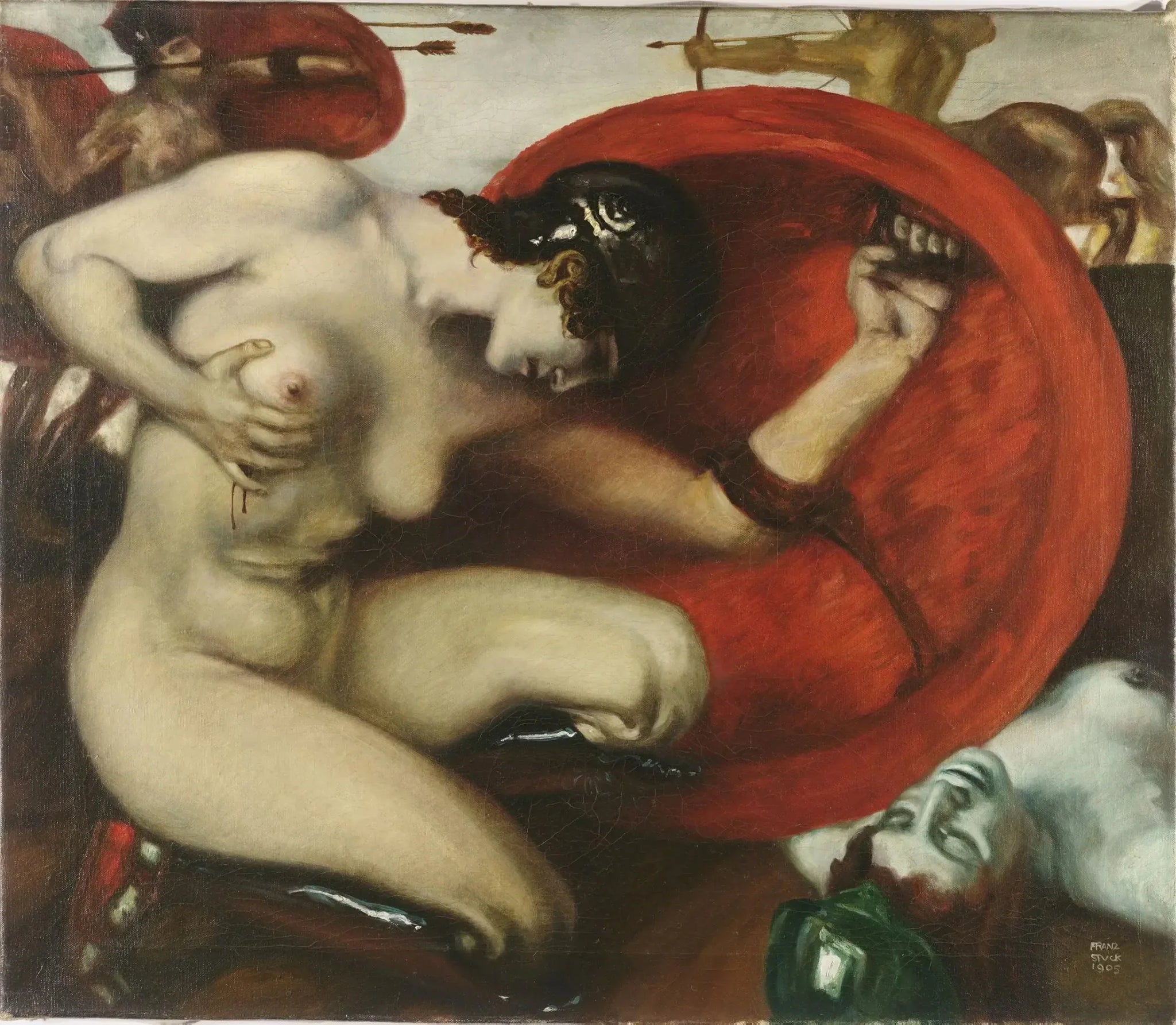 Amazone Blessée - Franz von stuck image 1 copie de tableau peinte à la main