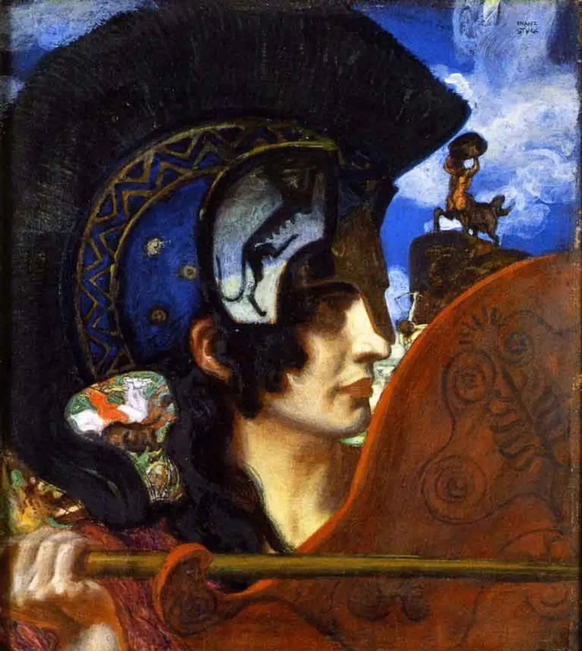 Amazone en Combat - Franz Von Stuck image 1 copie peinte à la main à l’huile