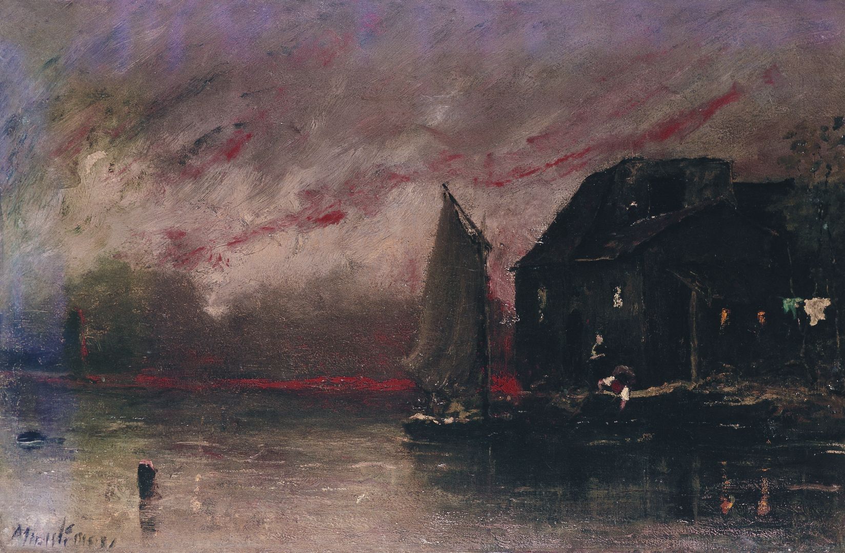 Ambiance du soir - Mihály Munkácsy image 1 copie de tableau peinte à la main
