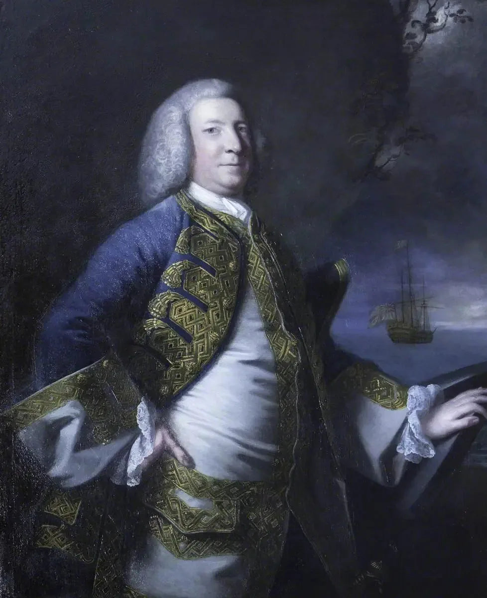 Amiral Sir George Anson, baron Anson de Soberton (1697-1762) - Joshua Reynolds image 1 copie peinte à la main à l’huile