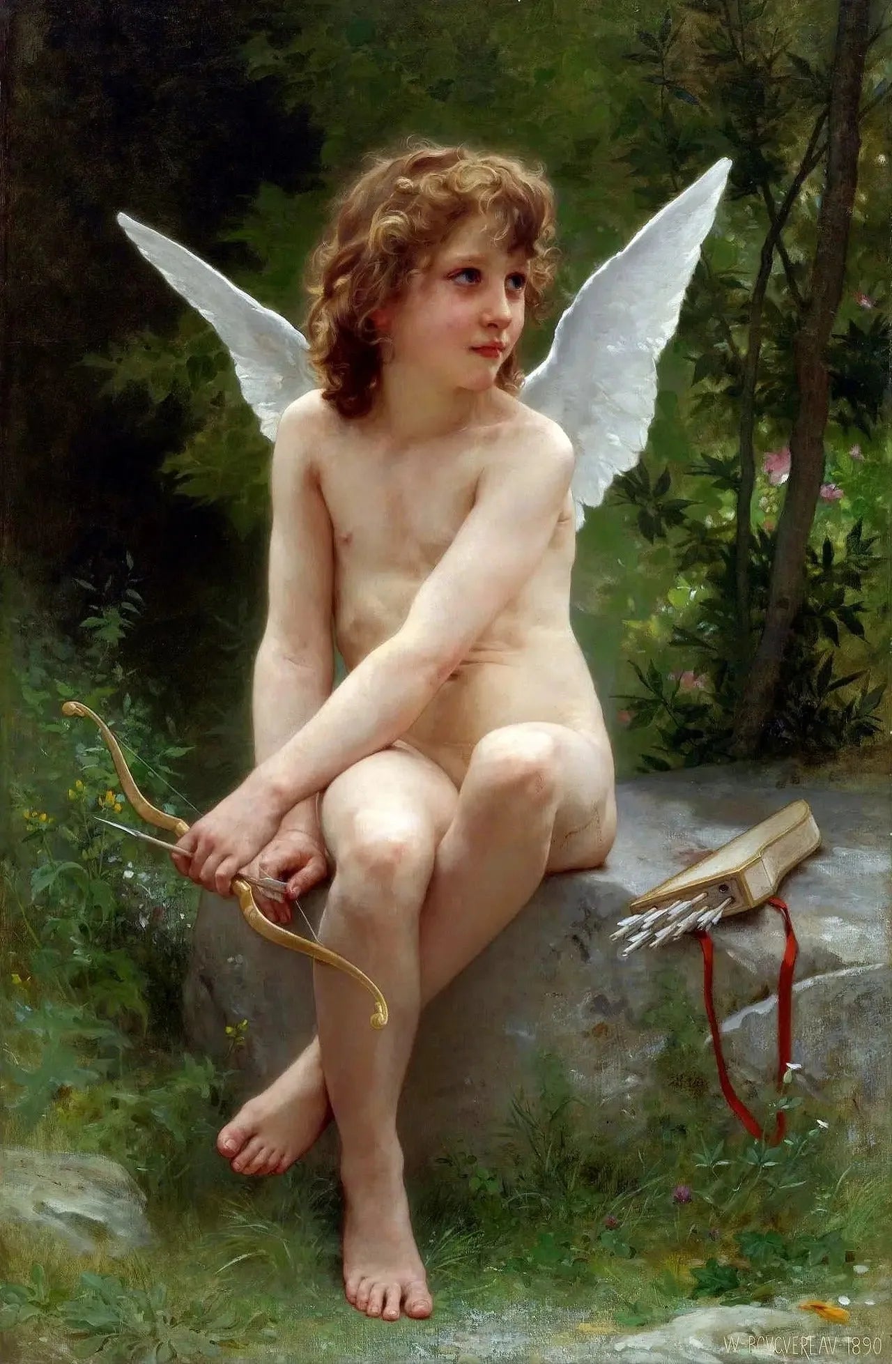 Amour à l'affut - Bouguereau image 1 reproduction de peinture à l’huile