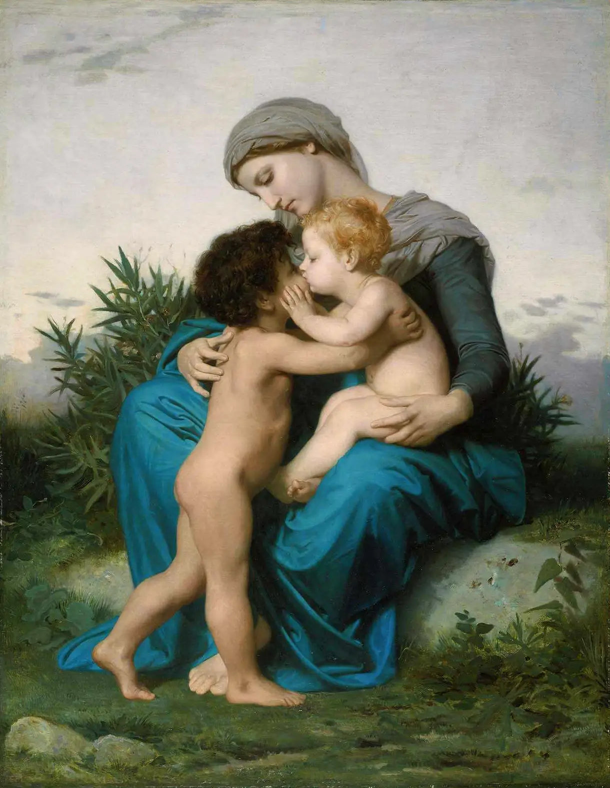 Amour fraternel - Bouguereau image 1 reproduction d’œuvre d’art à l’huile