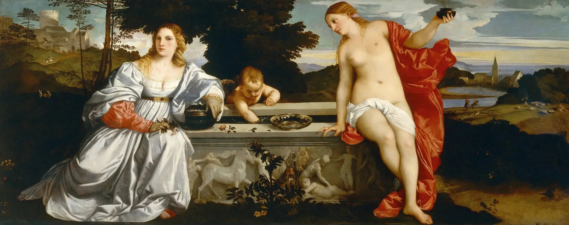 Amour sacré et amour profane - Titian image 1 reproduction artisanale de tableau