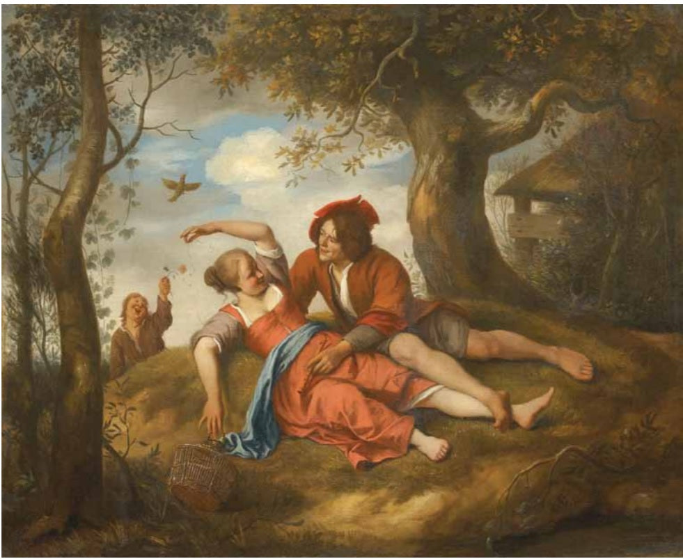 Amoureux dans un paysage - Jan Steen image 1 copie peinte à la main à l’huile