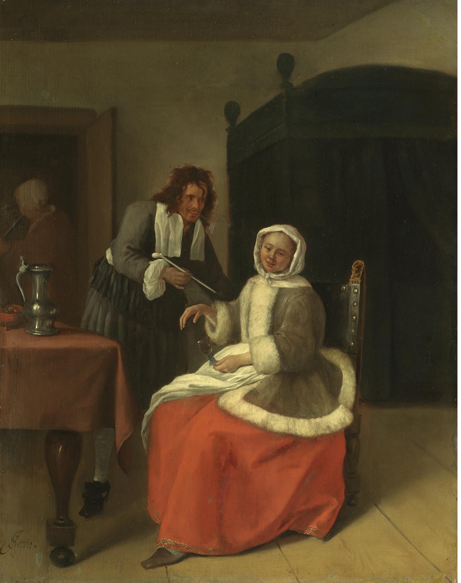 Amoureux du vin - Jan Steen image 1 copie peinte à la main à l’huile
