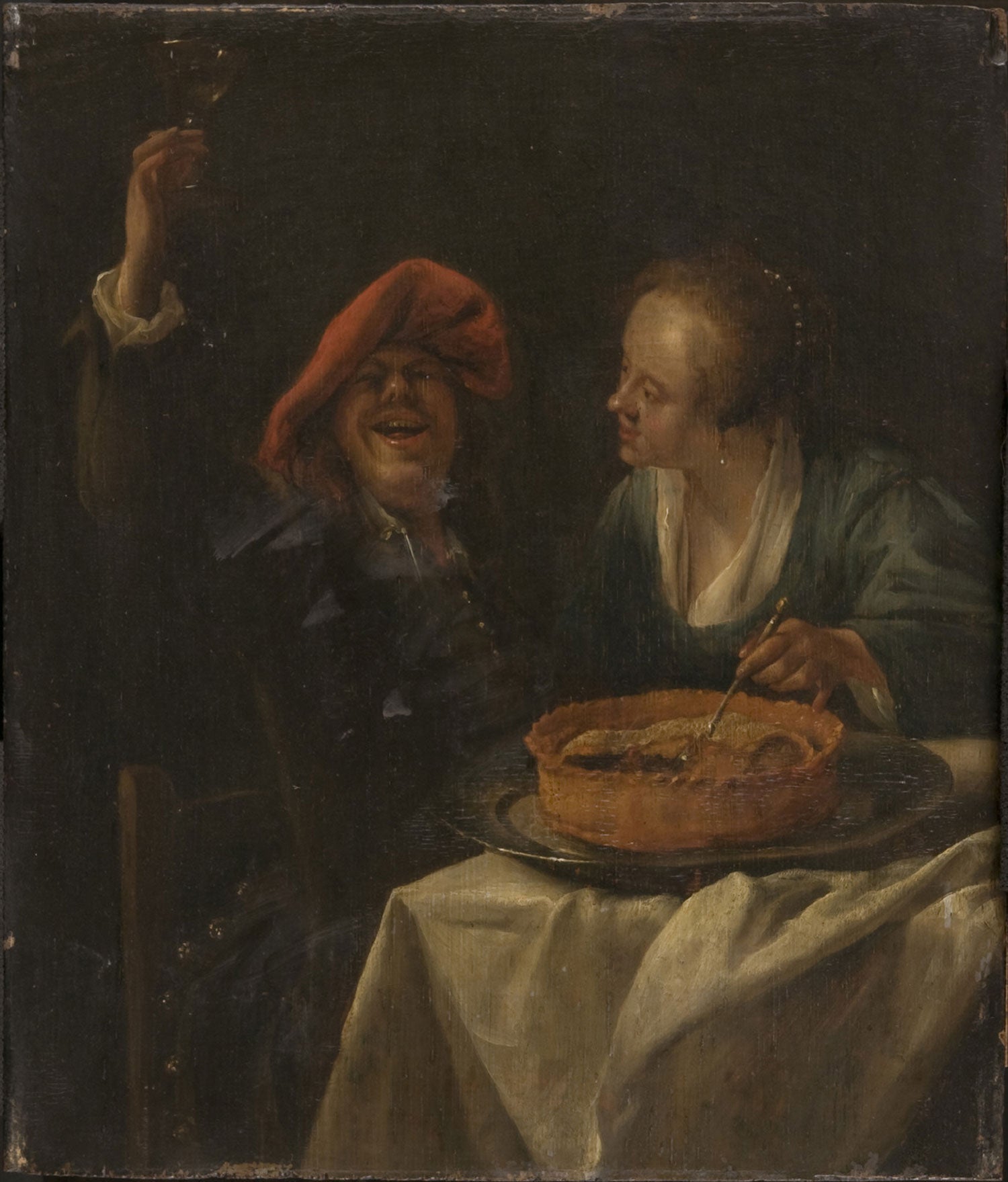 Amoureux heureux - Jan Steen image 1 reproduction artisanale de tableau