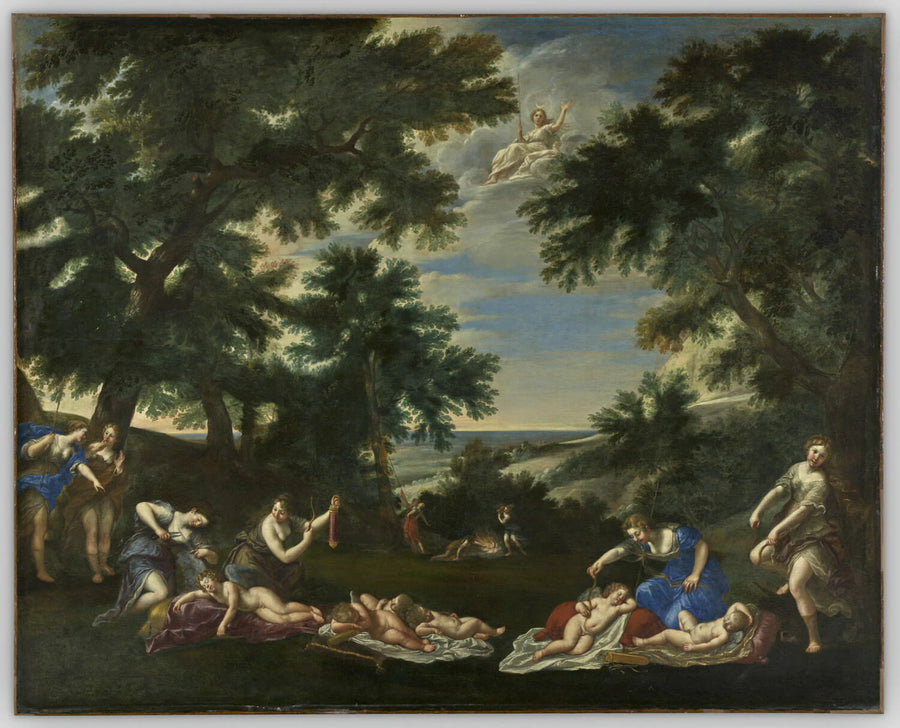 Les Amours désarmés par les nymphes de Diane, dit aussi à tort La Terre - Francesco Albani