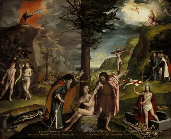 An Allegory of the Old and New Testaments - Hans Holbein le Jeune image 1 copie de tableau peinte à la main