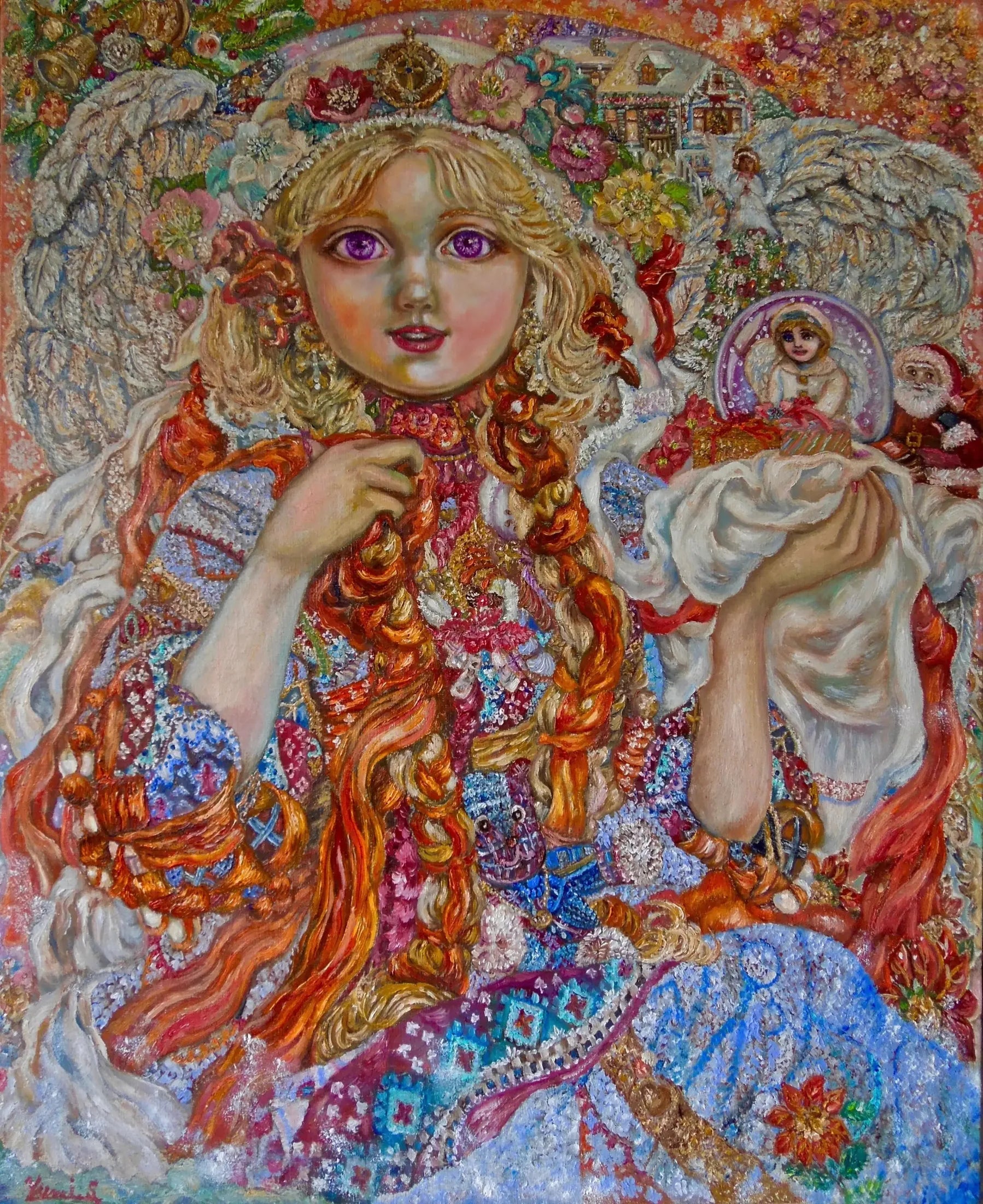 An angel celebrating Christmas - Yumi Sugai image 1 reproduction d’œuvre d’art à l’huile