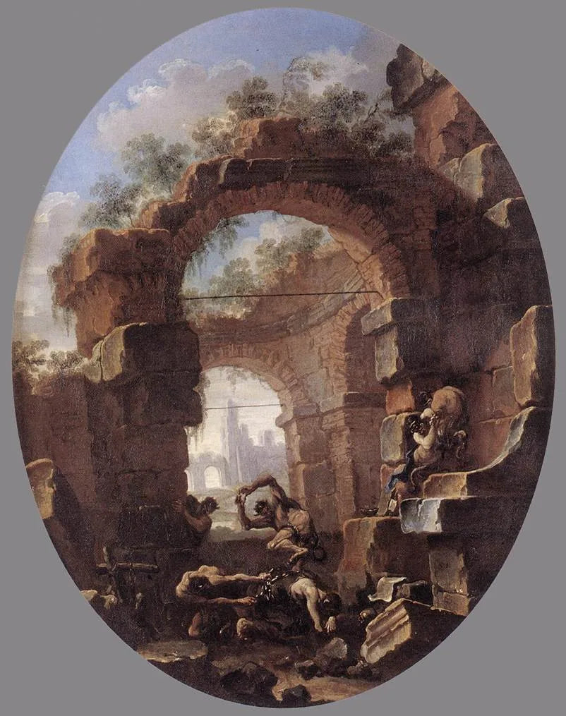 Anachorètes tentées par des démons - Salvator Rosa image 1 reproduction d’œuvre d’art à l’huile