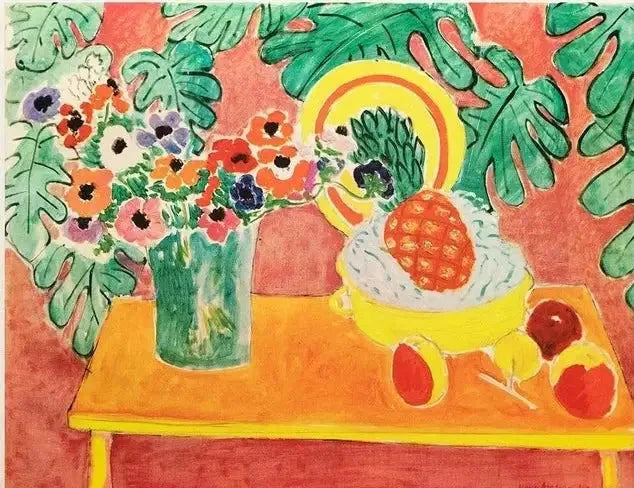 Ananas et anémones - Henri Matisse image 1 copie peinte à la main à l’huile