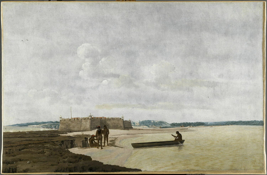 L'Ancien Fort portugais des Trois-Rois-Mages ou Fort Ceulen, à l'embouchure du Rio Grande, au Brésil - Frans Post