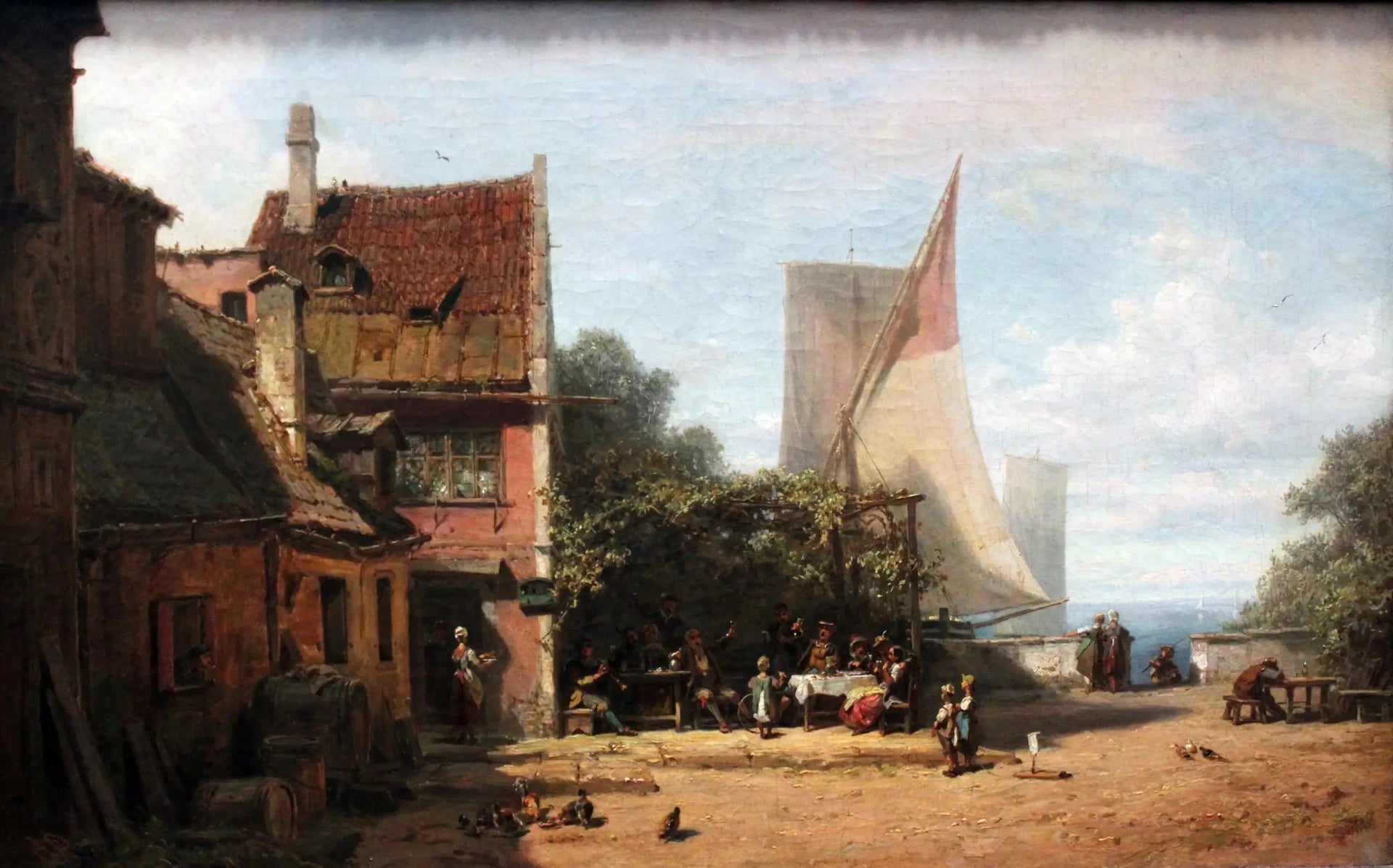 Ancienne taverne près du lac Starnberger - Carl Spitzweg image 1 reproduction d’œuvre d’art à l’huile