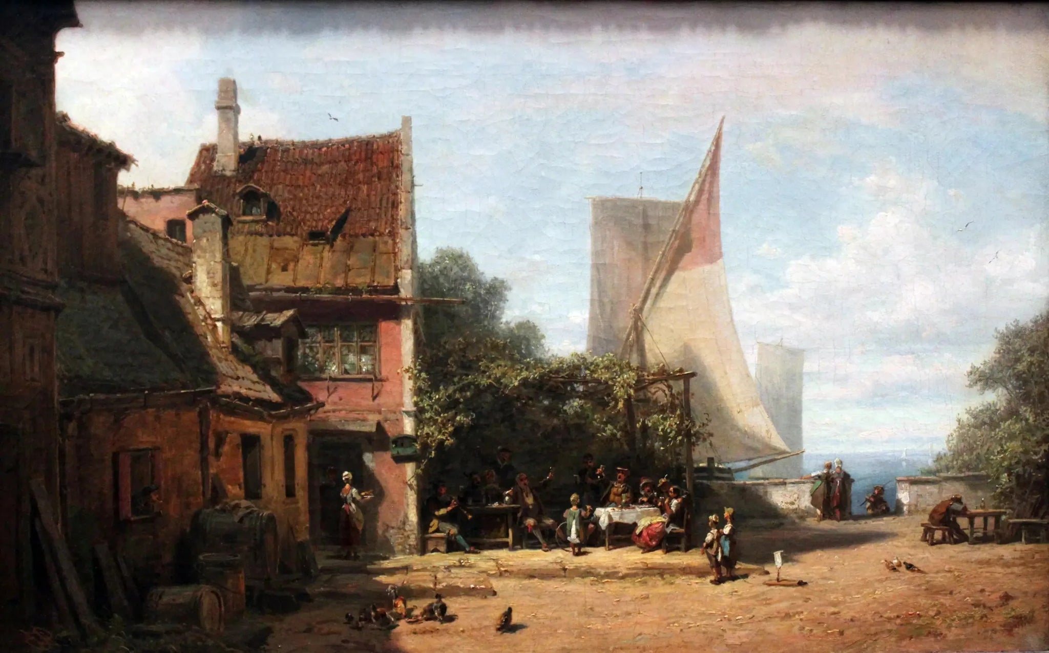Ancienne taverne près du lac Starnberger - Carl Spitzweg image 1 reproduction d’œuvre d’art à l’huile