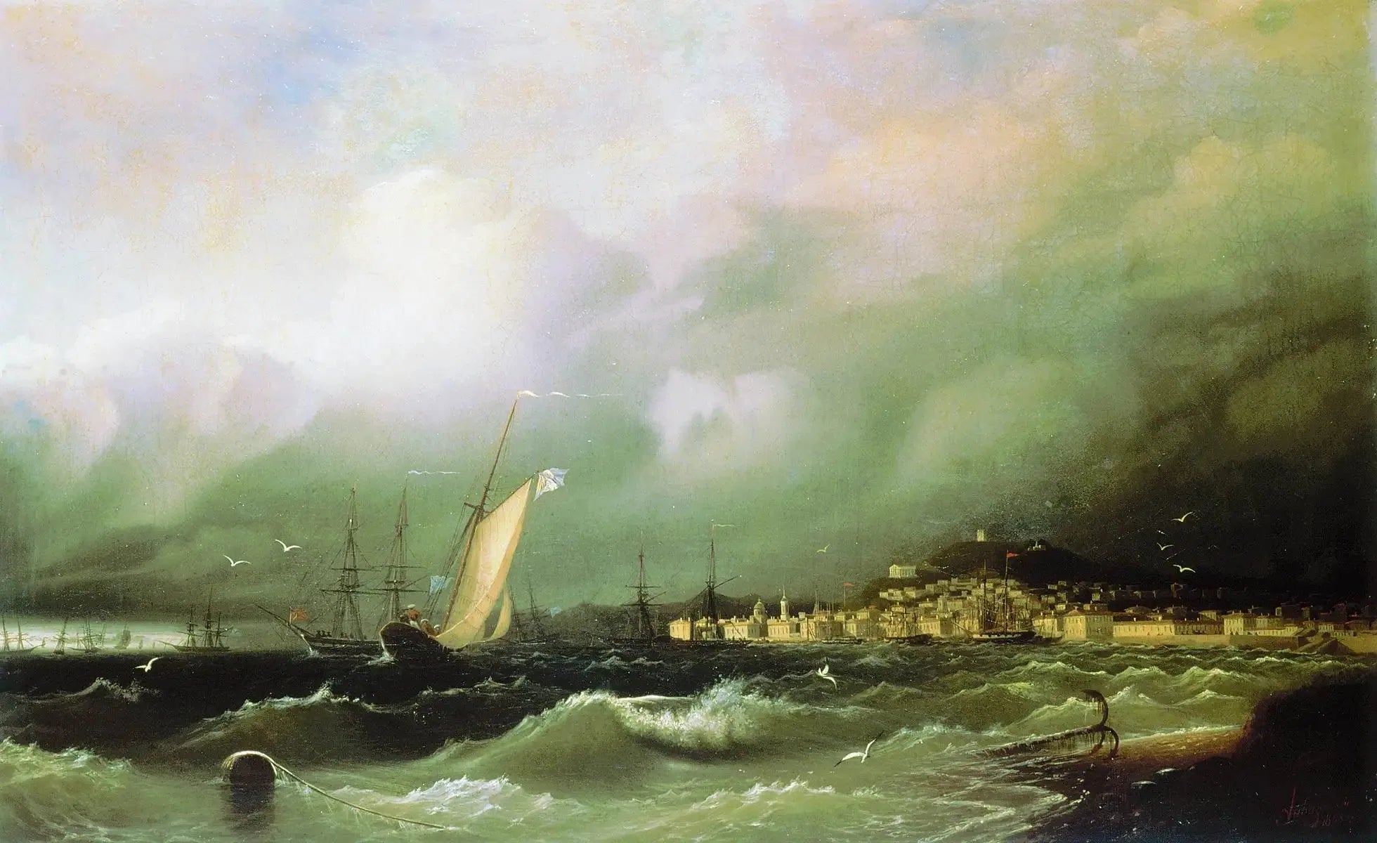Ancienne Théodosie - Ivan Aïvazovski image 1 reproduction de peinture à l’huile