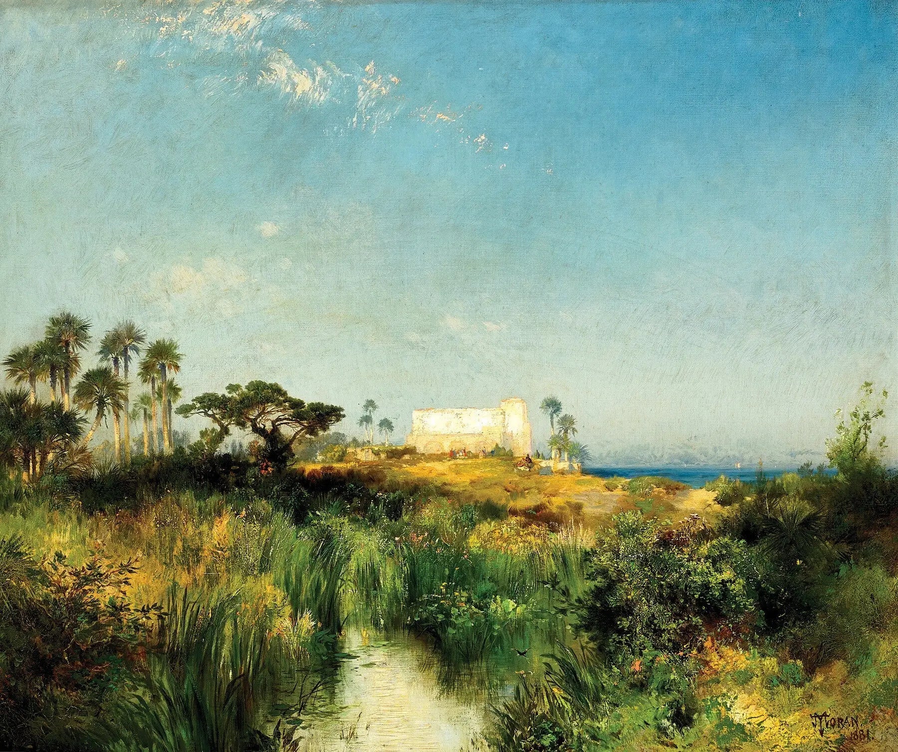 Ancienne tour de guet à Saint-Augustin - Thomas Moran image 1 reproduction artisanale de tableau