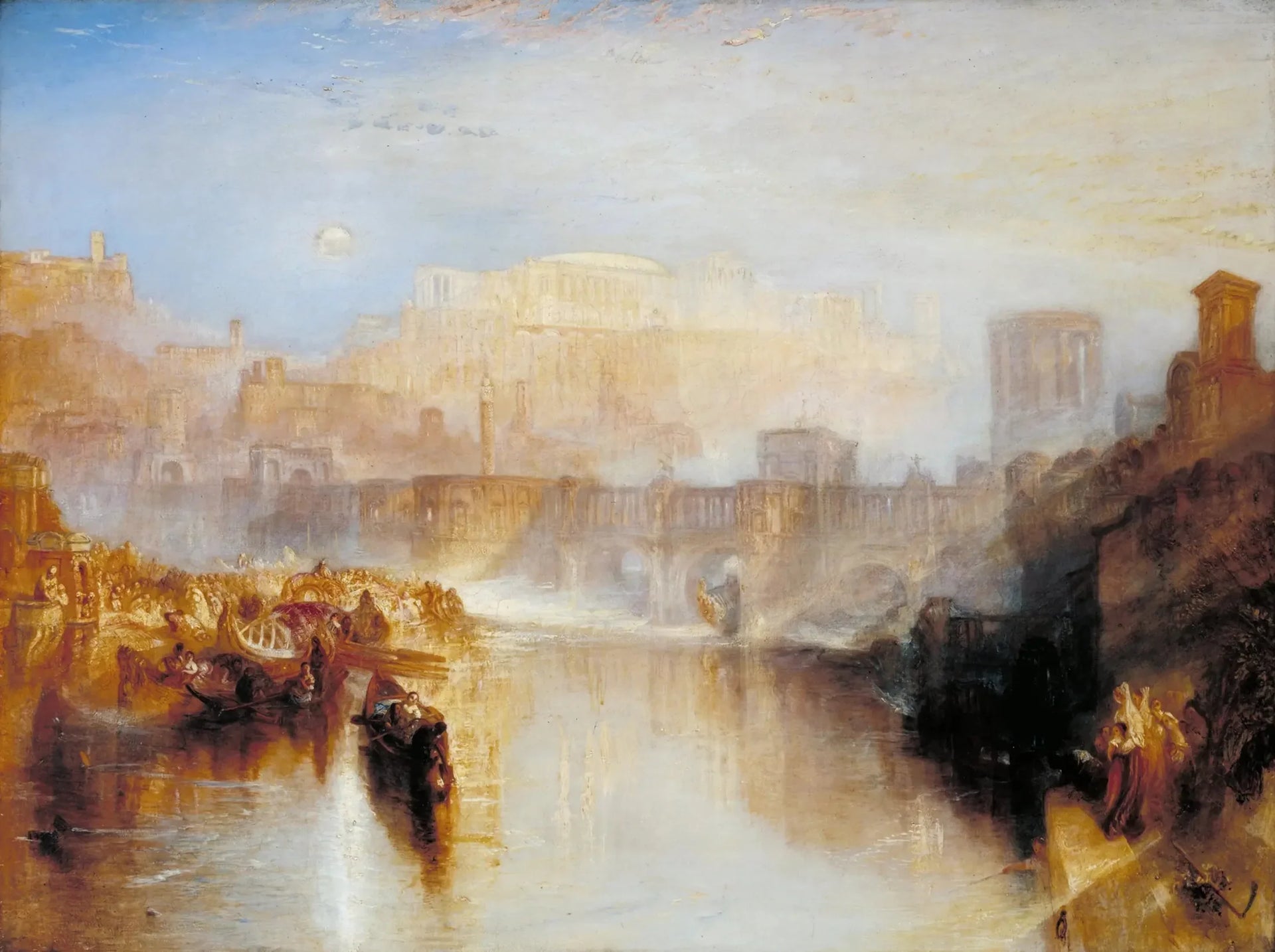 Ancient Rome; Agrippina Landing with the Ashes of Germanicus - J. M. W. Turner image 1 tableau peint à l’huile sur toile