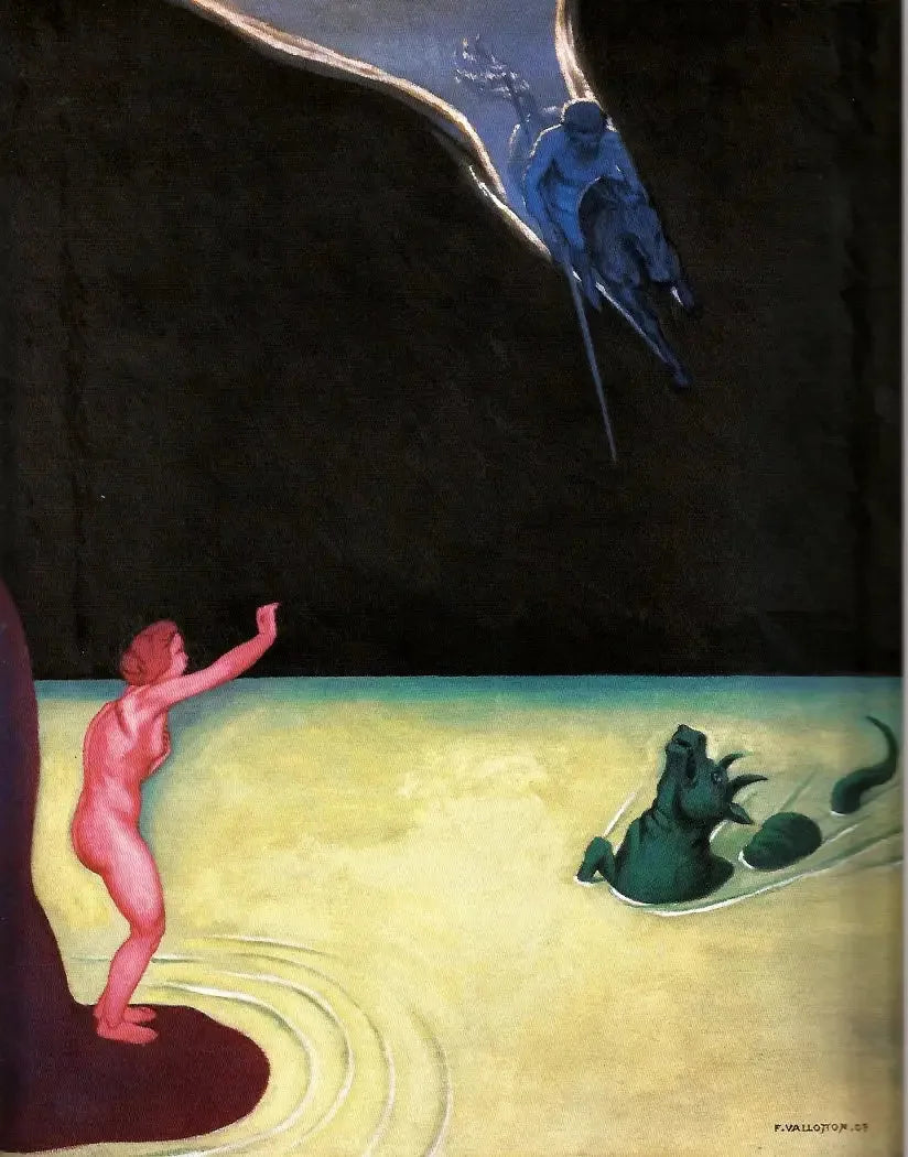 Andromède debout et Persée - Félix Vallotton image 1 copie peinte à la main à l’huile