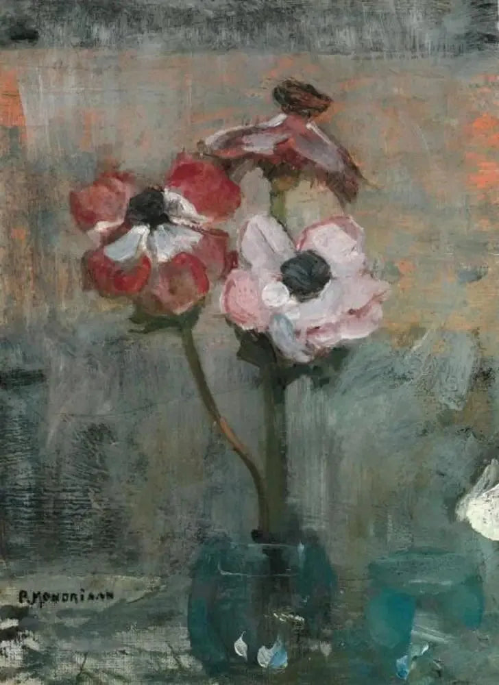 Anémones dans un vase - Piet Mondrian image 1 tableau peint à l’huile sur toile