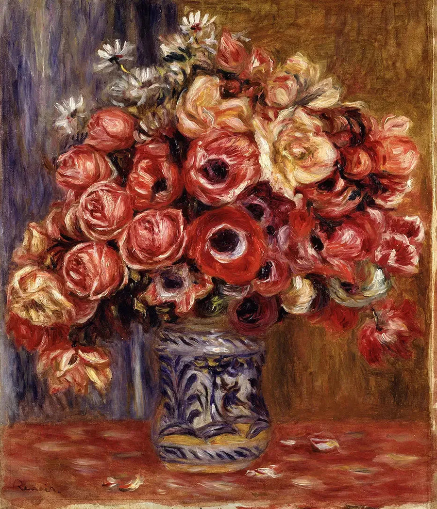 Anémones et roses - Pierre-Auguste Renoir