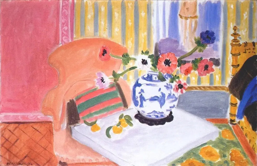 Anémones et Vase chinois - Henri Matisse image 1 copie de tableau peinte à la main