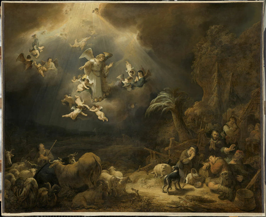 Un ange annonçant aux bergers la naissance du Christ - Govert Flinck