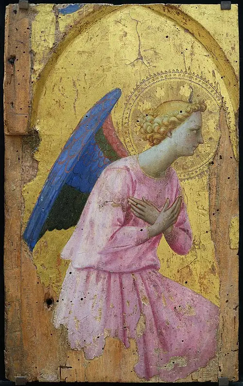 Ange en adoration, tourné vers la droite - Fra Angelico image 1 copie peinte à la main à l’huile