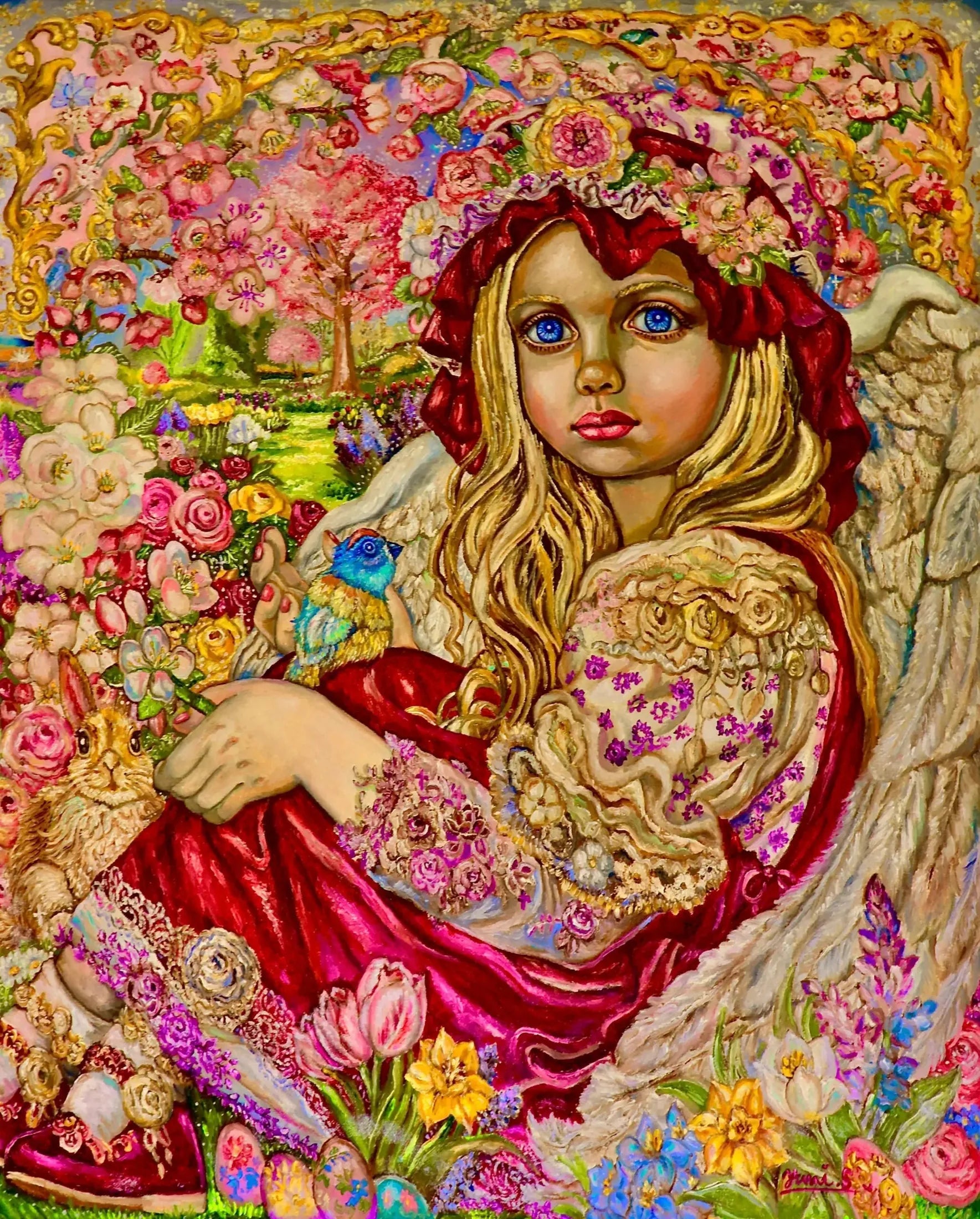 Angel of March and April - Yumi Sugai image 1 tableau peint à l’huile sur toile