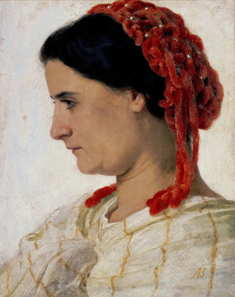 Angela Böcklin avec un filet à cheveux rouge - Arnold Böcklin