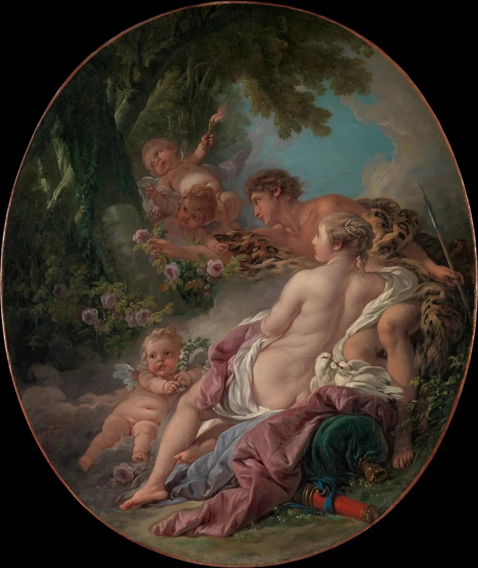 Angélique et Médor - François Boucher image 1 reproduction artisanale de tableau