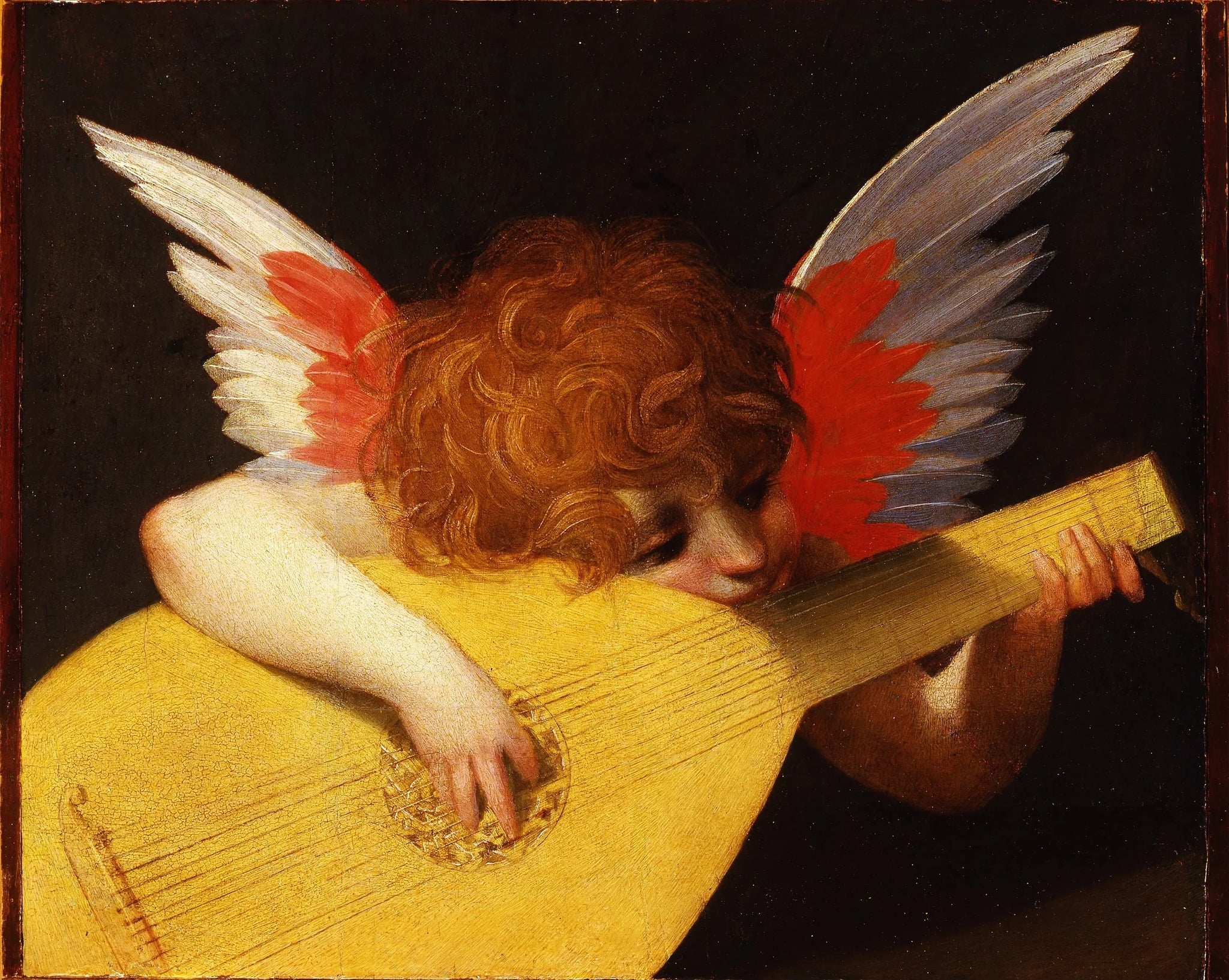 Angelot jouant du luth - Rosso Fiorentino image 1 reproduction artisanale de tableau