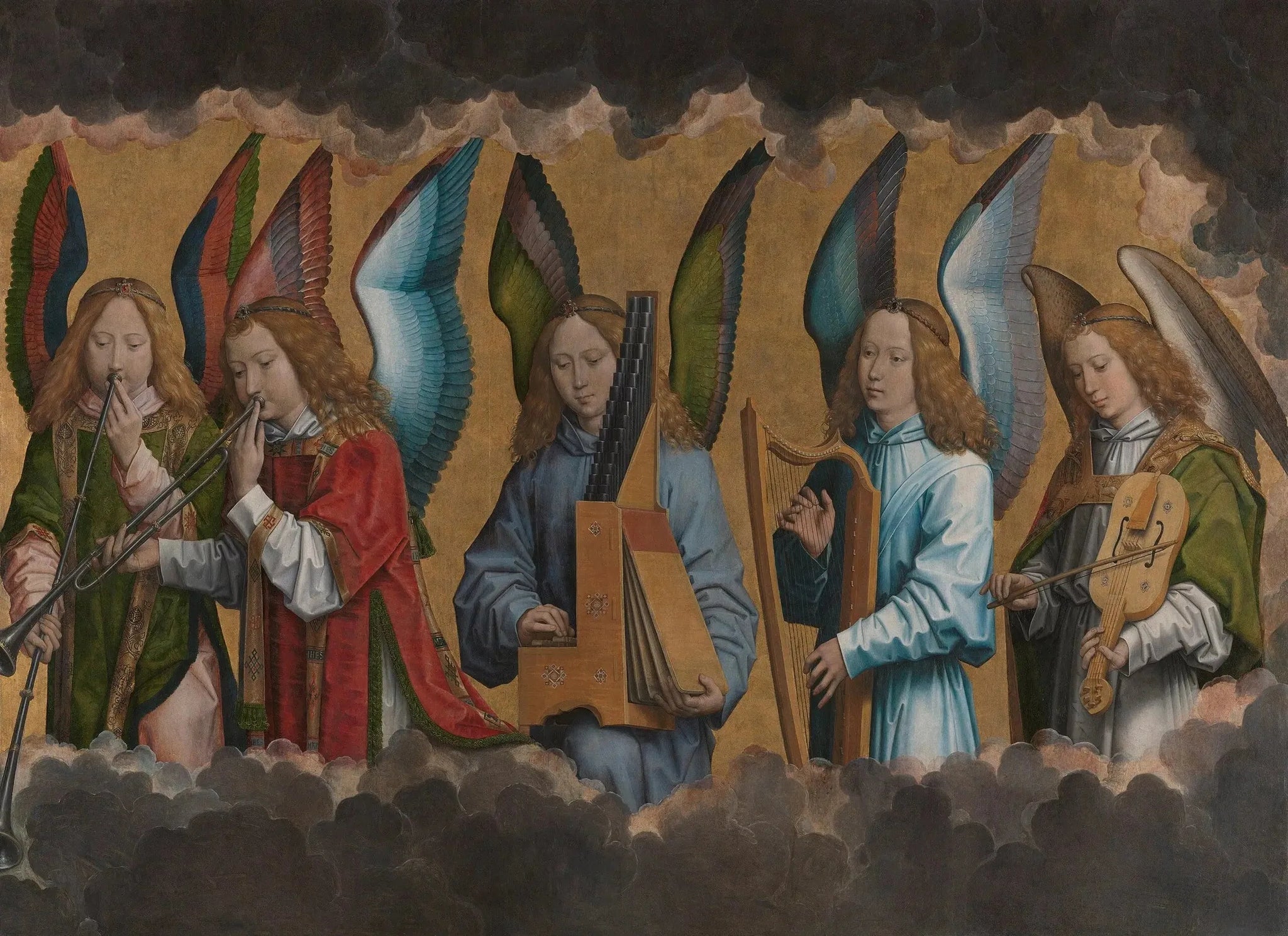 Anges musiciens - Hans Memling image 1 copie peinte à la main à l’huile