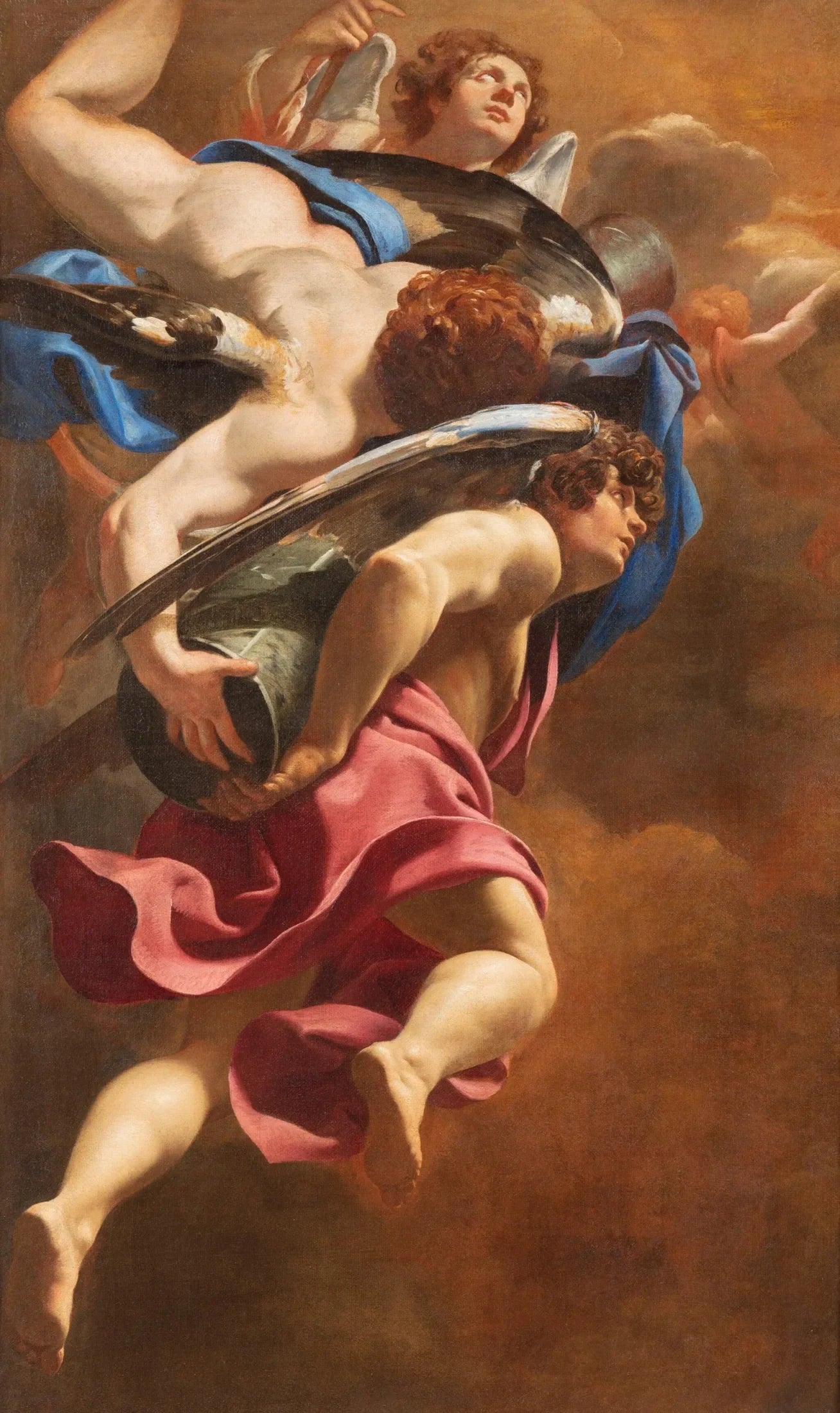 Anges portant la colonne de la Passion - Simon Vouet image 1 copie de tableau peinte à la main