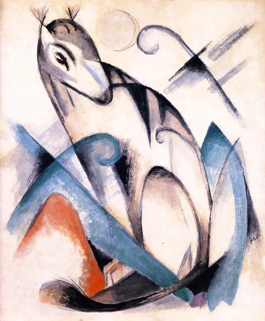 Animal imaginaire assis - Franz Marc