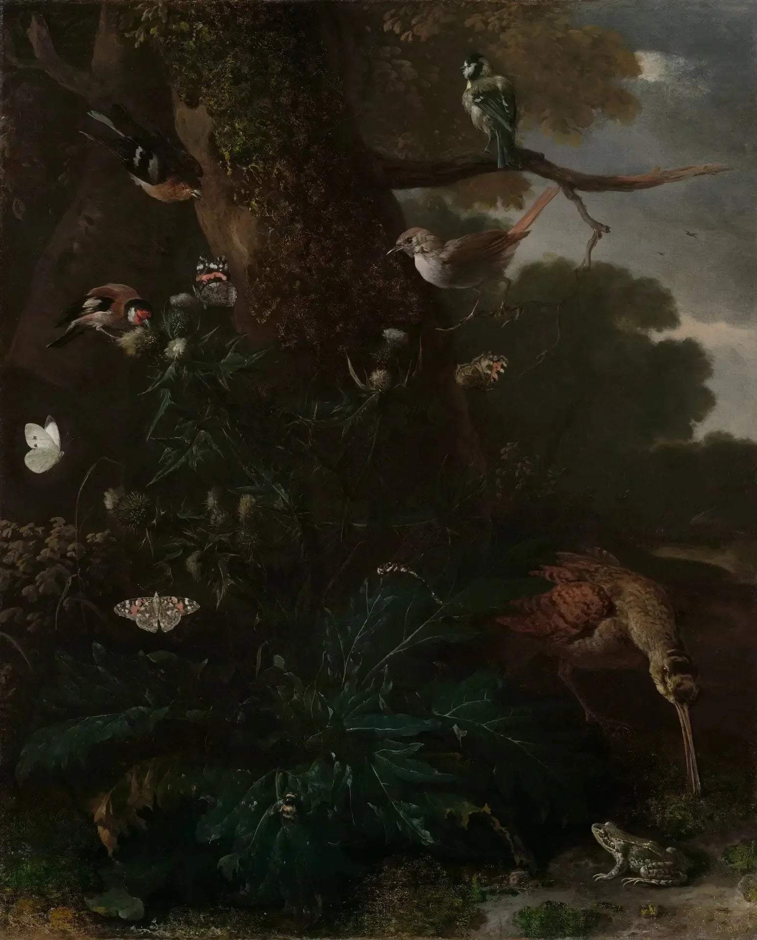 Animaux et plantes de la forêt - Melchior de Hondecoeter image 1 copie de tableau peinte à la main