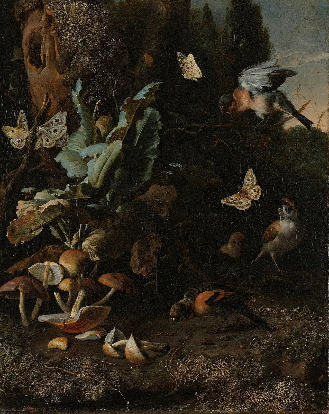 Animaux et plantes - Melchior de Hondecoeter image 1 reproduction de peinture à l’huile
