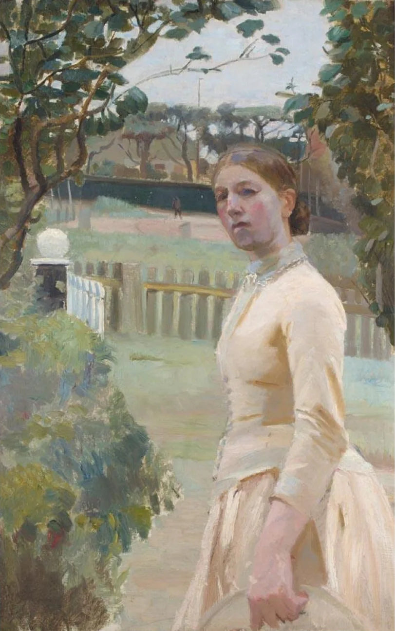 Anna Ancher dans le jardin, Markvej. - Michael Peter Ancher image 1 reproduction artisanale de tableau