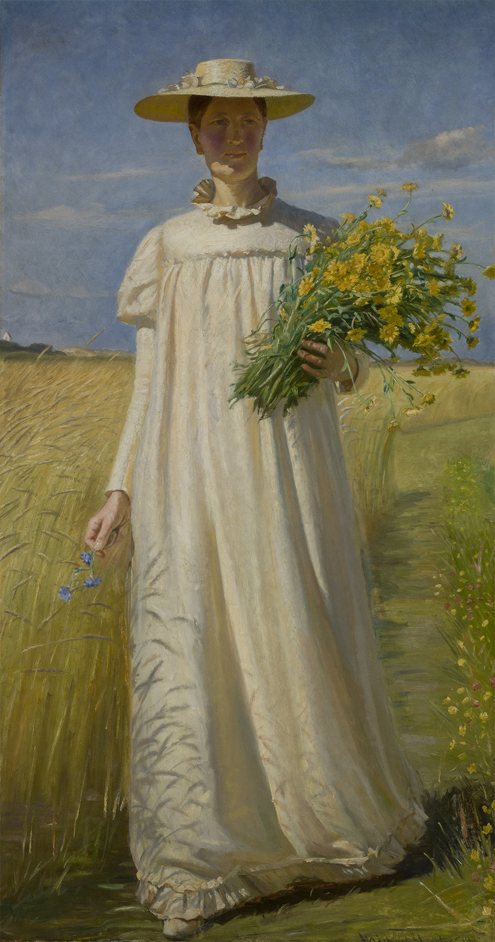 Anna Ancher de retour des champs - Michael Peter Ancher image 1 reproduction réalisée par Alpha Reproduction