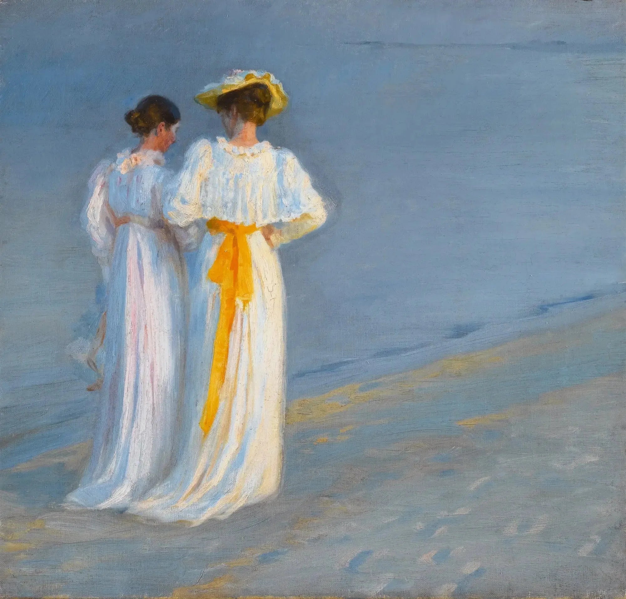Anna Ancher et Marie Krøyer sur la plage de Skagen - Peder Severin Krøyer image 1 tableau peint à l’huile sur toile