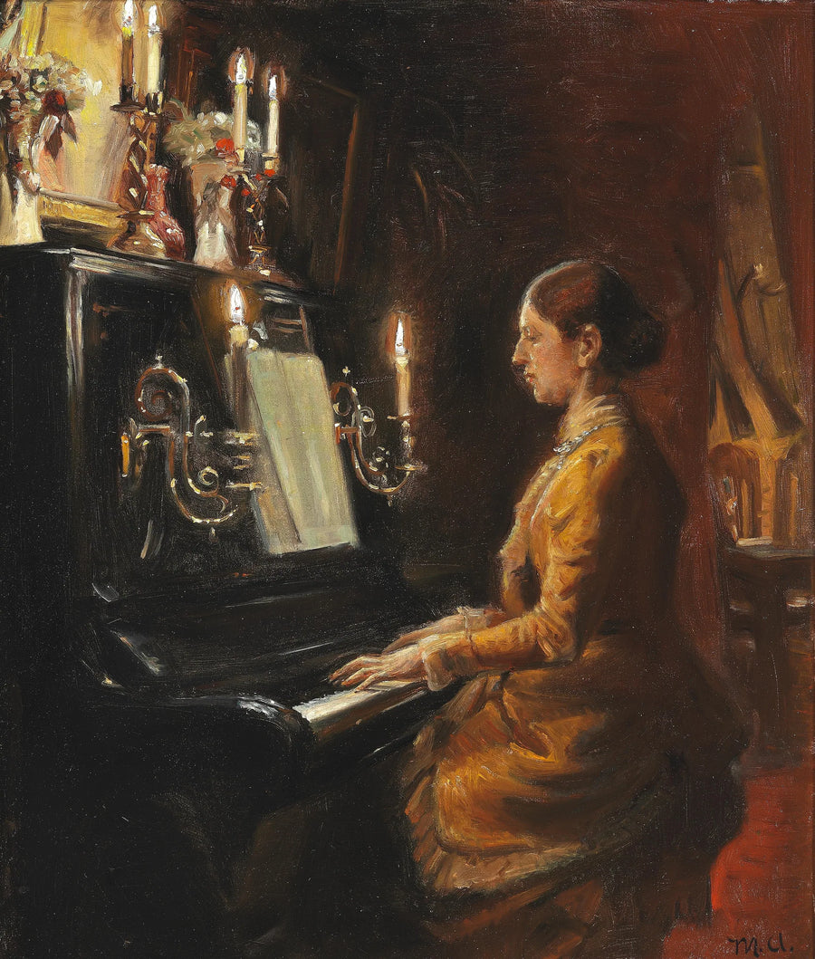 Anna au piano. - Michael Peter Ancher